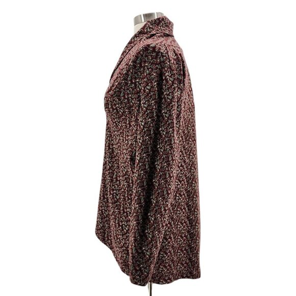 April Cornell Floral V-neck Burgundy Tunic Top Womens Medium - Picture 3 of 8